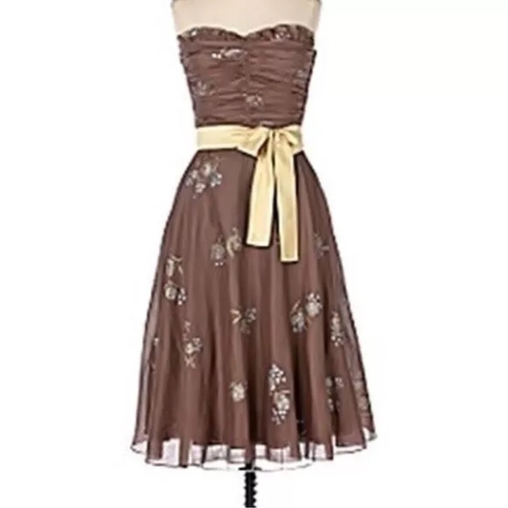 Anthropologie Odille vintage 0 2 4 small Peppermint tea strapless dress